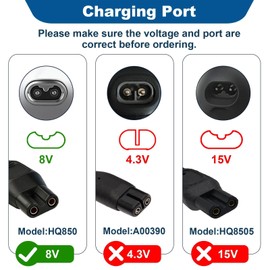 zstg 8V HQ850 Shaver Charging Cable Compatible with Philips Norelco One-Blade
