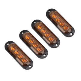 Qiilu LED Side Marker Tail Light Liquidación Lámpara Remolque Camión Camión 4 Uds. De Luces Laterales para Camiones, Alto Brillo, 3000K, IP65, LED Impermeables, Fácil Instalación, Luz de(amarillo)