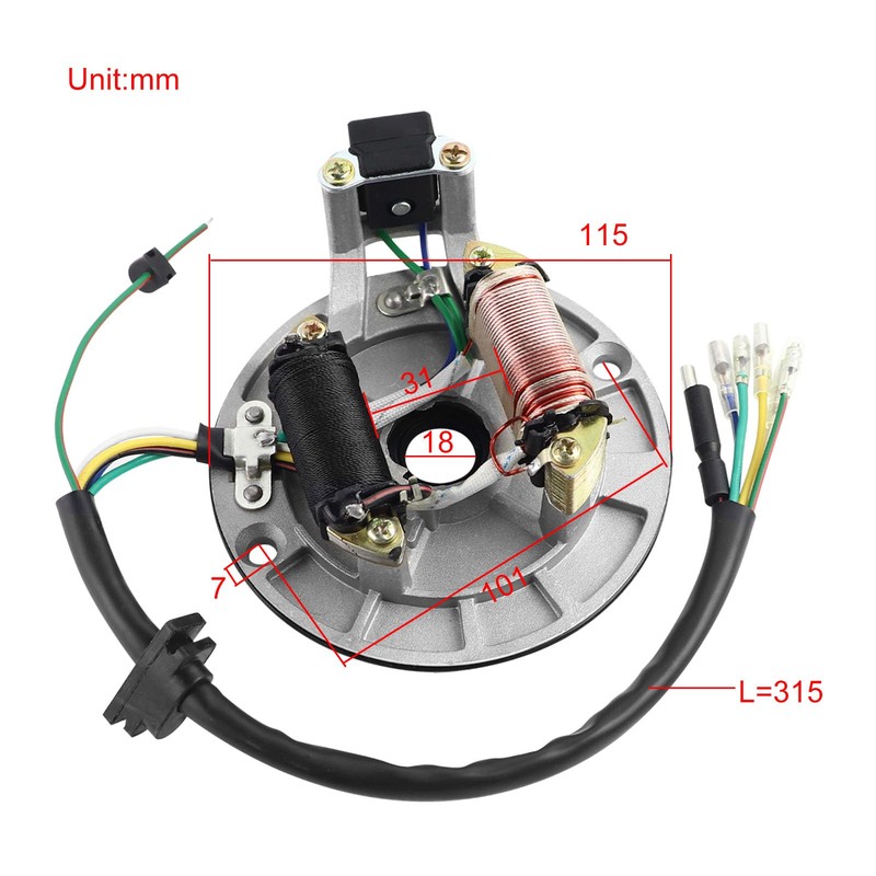 FLYPIG 2 Coil Ignition Magneto Stator for 50cc 70cc 90cc