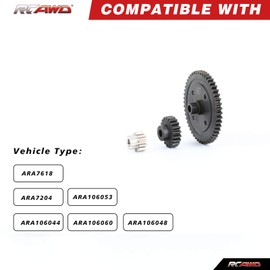 RCAWD 40Crmo 12T 20T Pinion Gears & 50T Center RTR Differential Spur Gear for Arrma 1/7 Felony Infraction Mojave 6s 1/8 Typhon exb Talion Outcast 6S BLX Upgrades Part