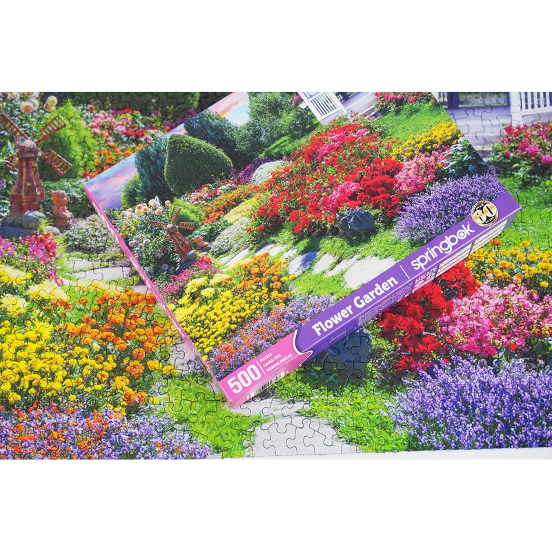 Springbok Flower Garden 500 Piece Puzzle for Adults - Featuring