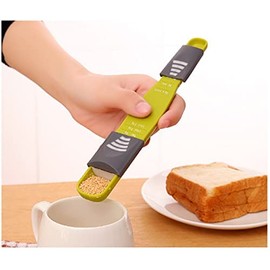 Adjustable Dual-Sided 8-Position Measuring Spoon with Baking Scale for Kitchen, Baking, and Cooking (22x3.5x2cm
