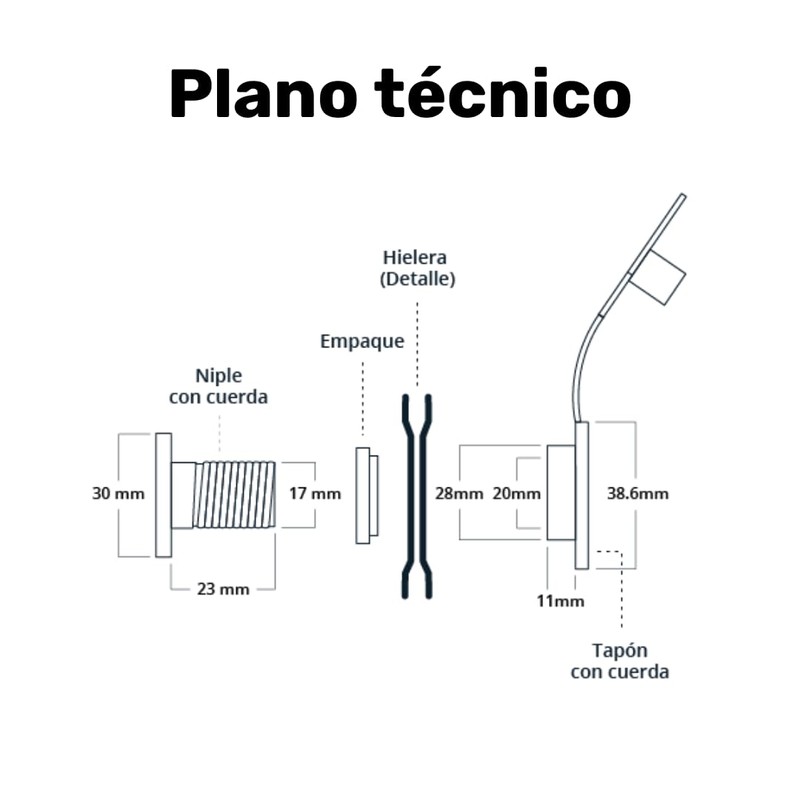 2 TAPON DE DESAGÜE PARA HIELERAS BTN-7