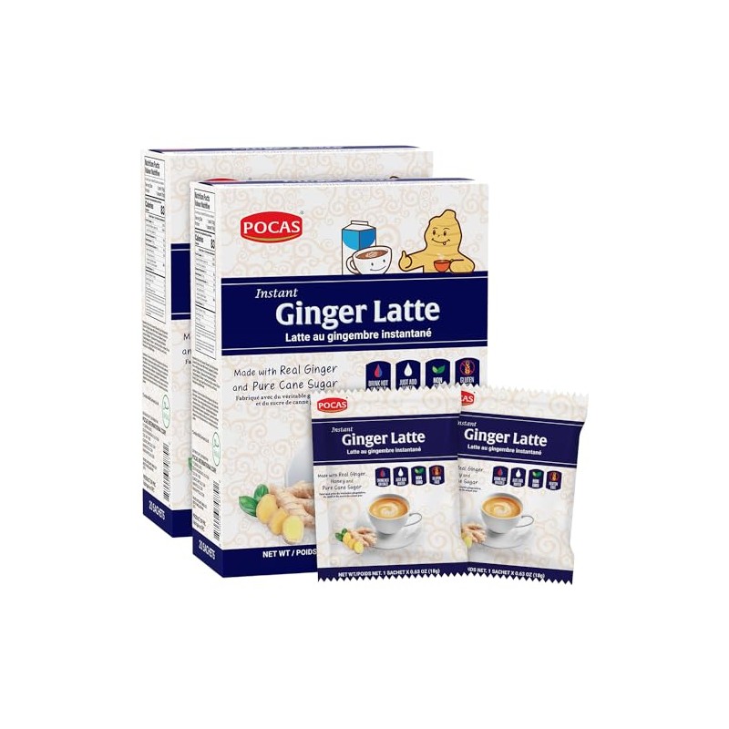 Pocas Ginger Latte Instant Tea - Creamy & Delicious Blend