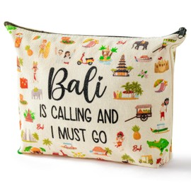 A1DIEE Small Makeup Bag, Wallet Travel Cosmetic Bag Daily Use Zipper Pouch Storage Purse Travel Toiletry Bag Organizer Accessories Make Up Bag Suitable for Travel Birthday College (Bali)