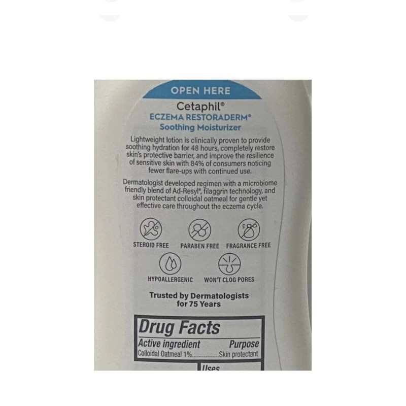 Cetaphil Restoraderm Eczema Soothing Moisturizer 10.oz ea (3 bottles) Ex:06/25+
