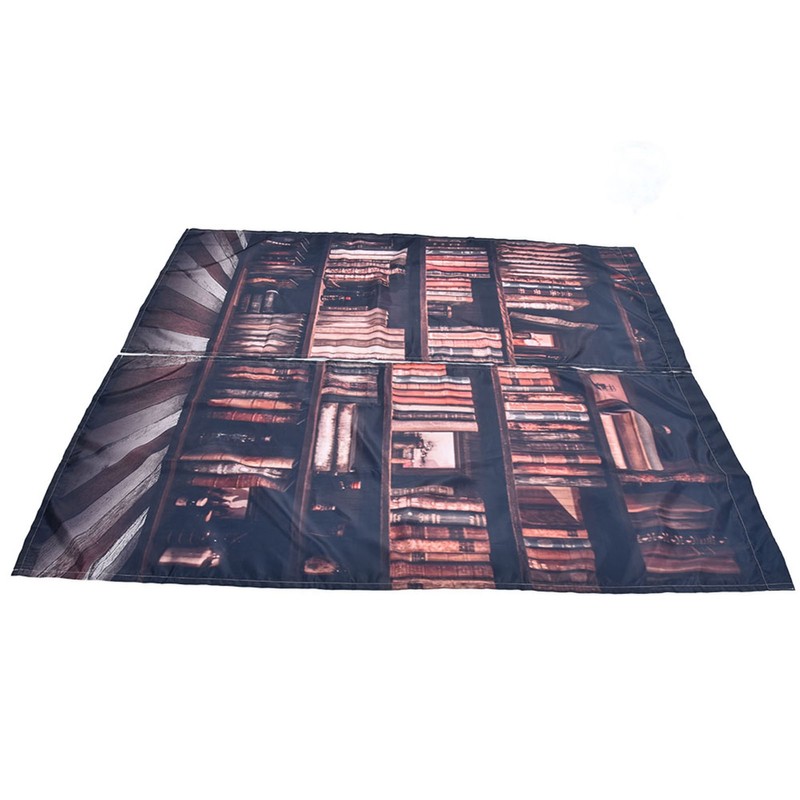 Living Room Curtains 3D Bookcase Printed Shading Curtains Bedroom Drapes