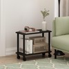 Furinno Turn-N-Tube Modern Rectangle End Table, Side Table with Casters,