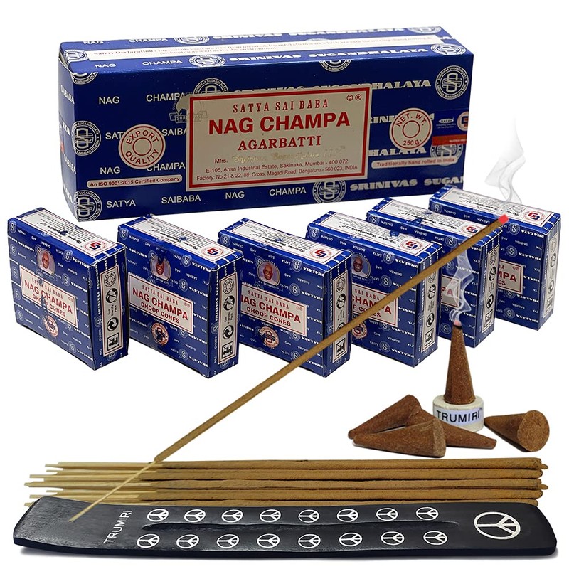 Nag Champa Incense Sticks 250g and Cones Variety Pack with