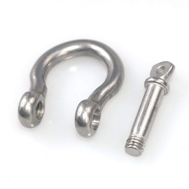 5pcs M10 D Bow Ring Shackles Lock Stainless Steel 304 for Heavy Duty Tackling, Towing, Steel Chain Link Shackle