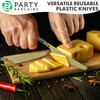 Party Bargains Disposable Plastic Navy Gold Dinner Knives, Infinity Modern