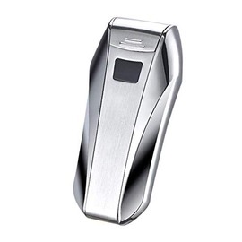 Yangers - Elektro-Feuerzeug mit Lichtbogen, USB, wiederaufladbar, elektronisches Feuerzeug mit Doppel-Dual Arc Pulse Windproof Flammenlose Kein Gas-Refill, Touch-Sensor, für Zigarren-Kerze silber