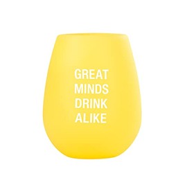 About Face Designs Hilarious Say What Collection - Silicone Wine Cup, 12.5-Ounce, Great Minds