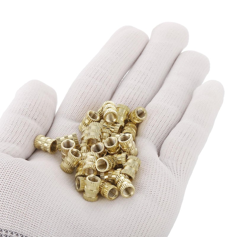 sourcing map Knurled Insert Nuts, 30Pcs M5 x 10mm(L) x