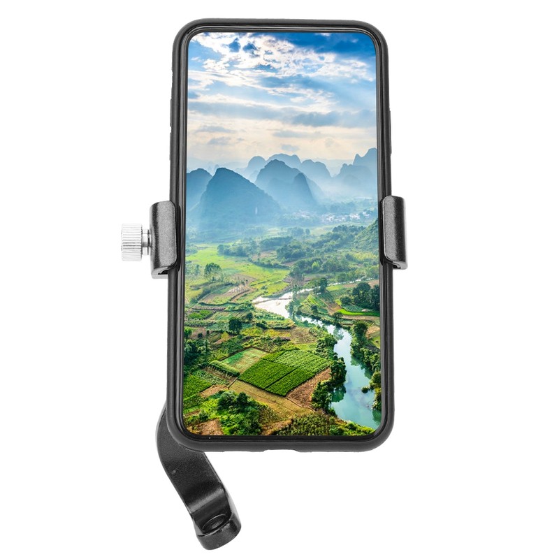 Universal Aluminium Alloy Rearview Mirror Mobile Phone Support Charging Bracket