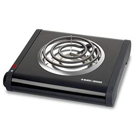 BLACK+DECKER SB1001B Single-Burner Portable Buffet Range, Black