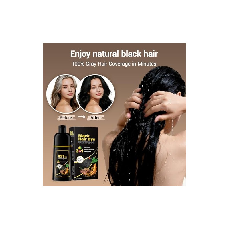 MEIDU- Champú para teñir el cabello para cubrir las canas,