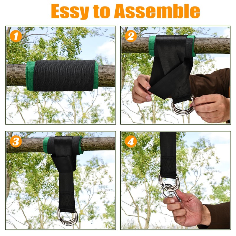 Tree Swing Hanging Kit, 3ft Swing Straps with Safer Carabiners,