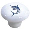 Set of 2 Blue Marlin Fish Ceramic Cabinet Drawer Pulls