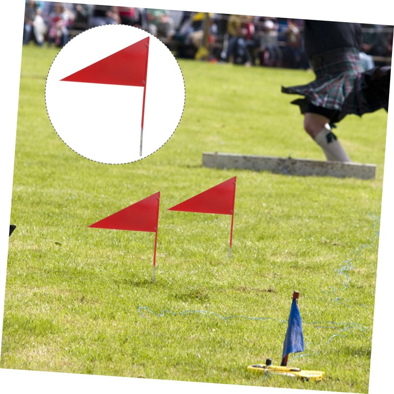 Sosoport 4 Pack Solid Iron Stick Triangle Flags Shot Put