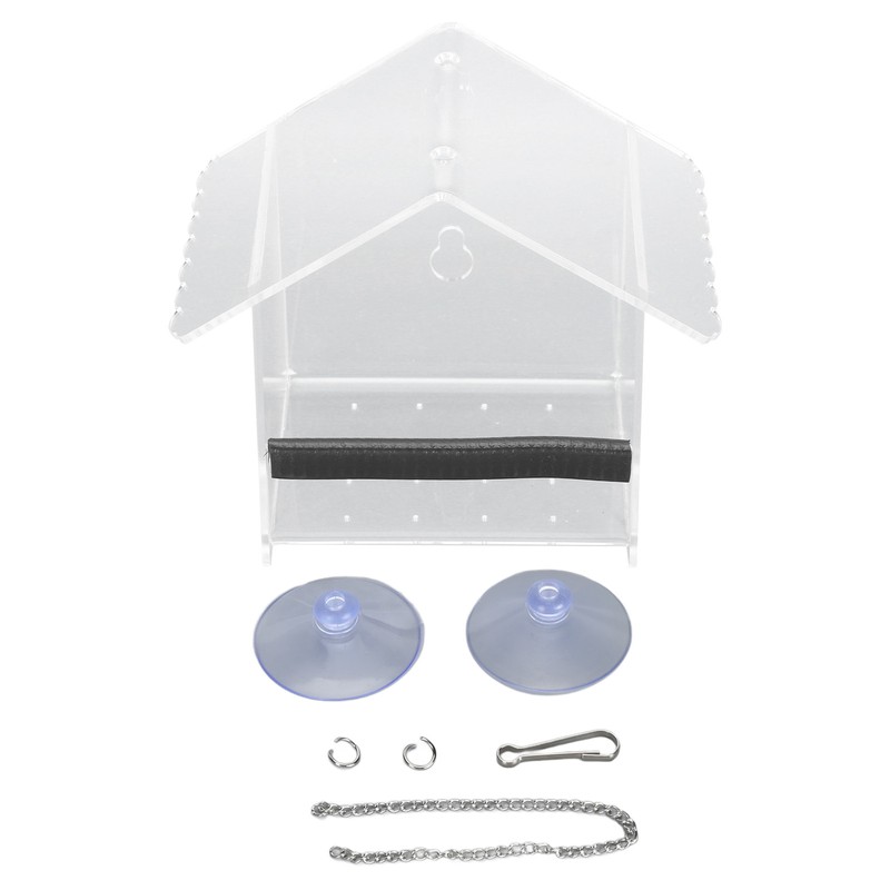 Window Bird Feeder Transparent Large Space Bird Feeder House with