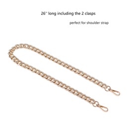 Xiazw Beautiful Bag Chain Purses Shoulder Strap Chain Shoulder Strap Crossbody Bag Strap Replacement Accessories Charm Decoration (Rose Gold, 66 cm)