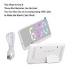 White Digital Alarm Clock with LED Mirror Screen Fashion Electronic