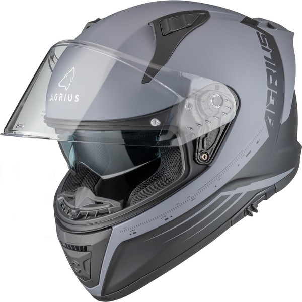 Agrius Storm Calibration Motorcycle Helmet M Matt Grey Black