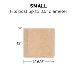 Furhaven Wrap Around Scratching Post Cover for Indoor Cats, Fits Posts Up to 3.5" Diameter, Durable & Less Mess - Tiger Tough Carpet Scratch Mat - Cream, Small