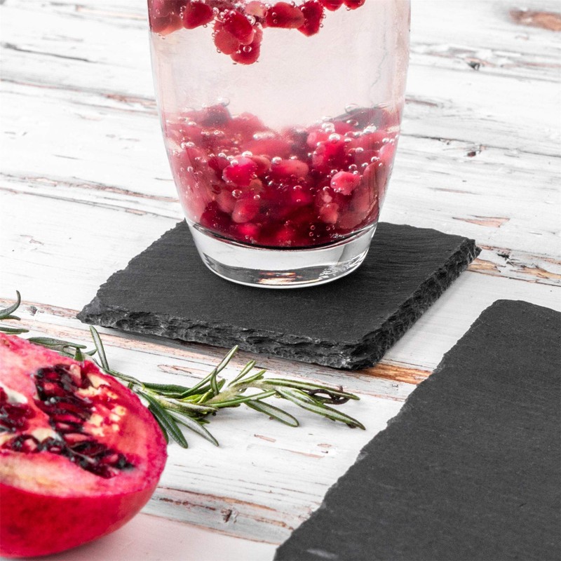 Argon Tableware Square Slate Coasters - 10cm - 6 Piece