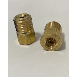 AGS Company 2 Brass SAE Brake Line Adapter 1/4 Female 7/16-24 X 9/16-18 THREAD Male Inverted