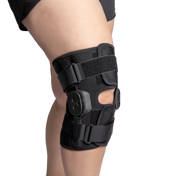 Brace Direct - Rodillera externa de lujo con bisagras para el dolor de rodilla con rodillera de compresión para hombres y mujeres con sobrepeso, alivio del dolor en las articulaciones por desgarros de menisco, dolor de artritis