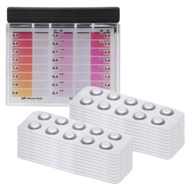 POWERHAUS24 Premium Rapid Tester with 200 Test Tablets, 100x Free Chlorine/Bromine and 100x pH, Detailed Colour Scale, up to 16 Colour Gradations, Reagents Made in Germany