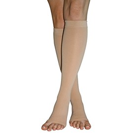 Blue Jay An Elite Healthcare Brand Fashion Below Knee Stockings 30-40 mmHg| Complete Medical Healthcare | Easy to Use, Smooth Design, Swollen Legs, Light Weight | Beige, Large