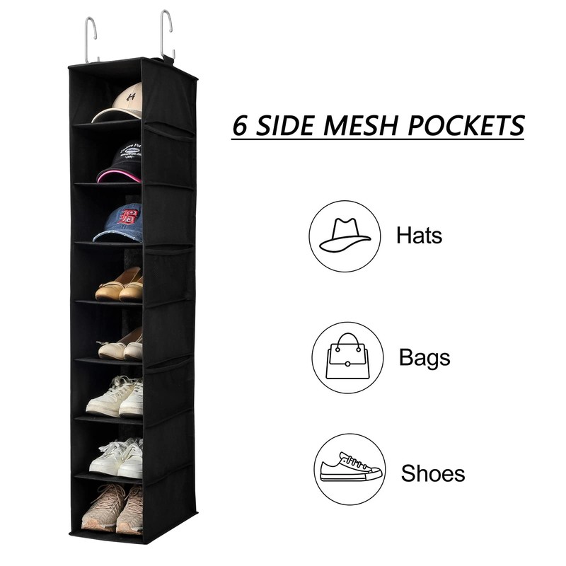 Organizador de zapatos colgante (negro (1 paquete))