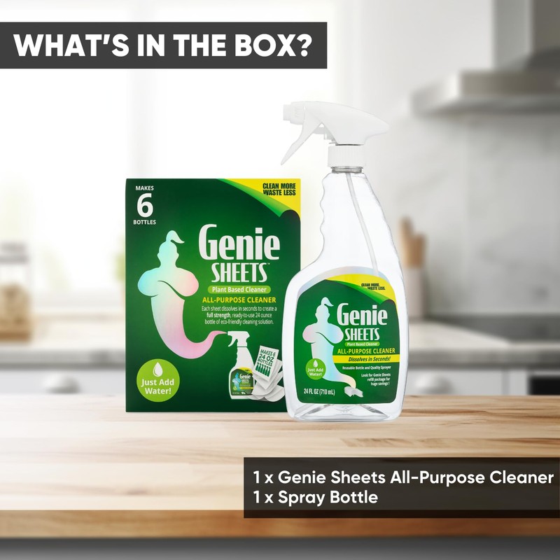 Genie Sheets All Purpose Cleaner | 1 Bottle with Sprayer