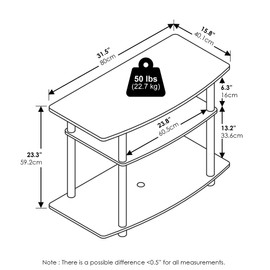 Furinno Turn-N-Tube No Tools 3-Tier TV Stands, Amber Pine/Black