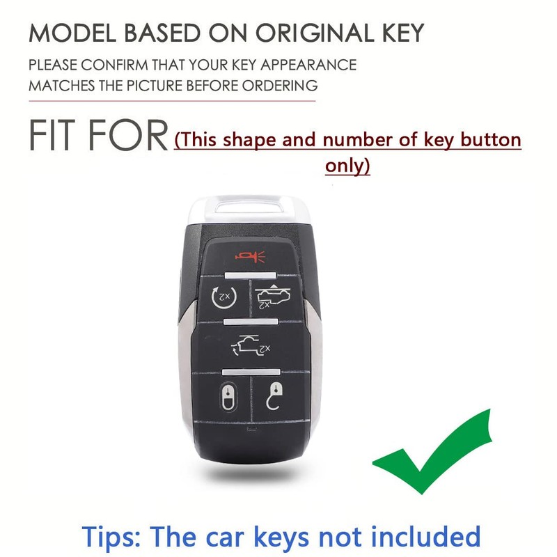 SANRILY Soft TPU 6 Button Key Fob Cover for Dodge