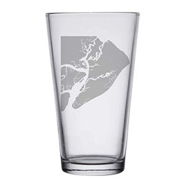 Hilton Head Map - Pint Glasses Set of 2