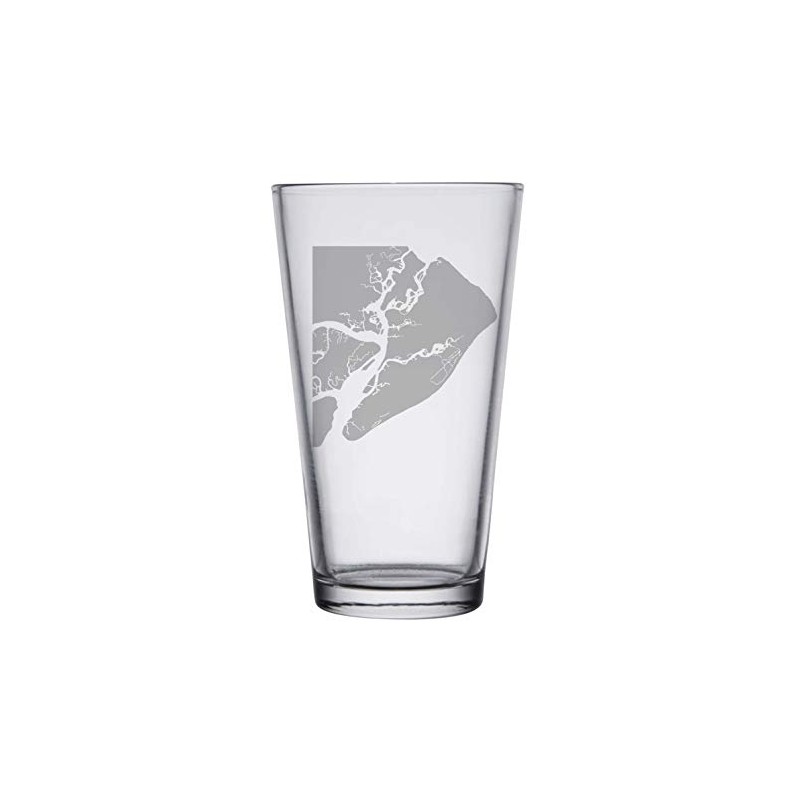 Hilton Head Map - Pint Glasses Set of 2