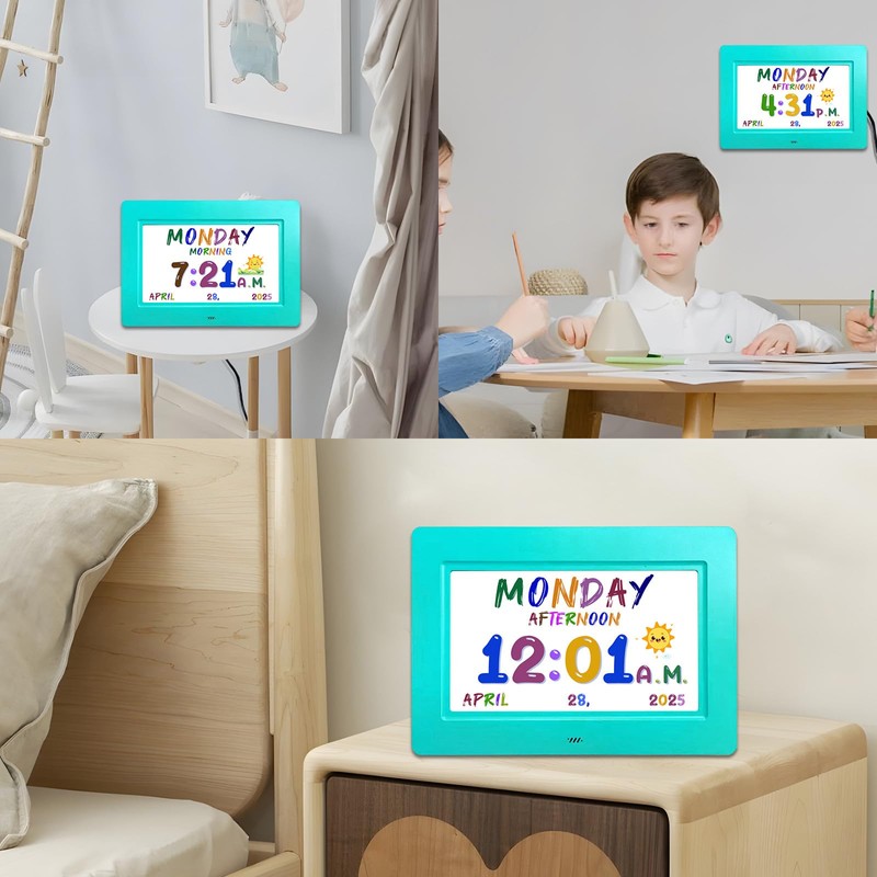 SSYA Digital Calendar, Kids Digital Clock, 20 Alarms Custom Reminders,