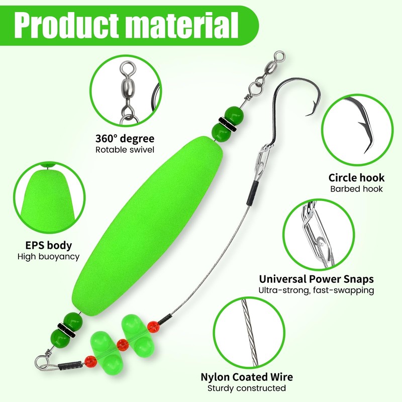 Catfish Float Rigs：Santee Rig Catfish Bait Floats Kit with Rattles