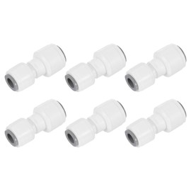 sourcing map 10Pcs Push to Connect Fittings, 1/4" OD x 5/16" OD Air Hose Fittings Tube&Hose&Pipe Quick Connect Fitting Plastic Straight Union Coupling for RO Water System, White (6-8mm)