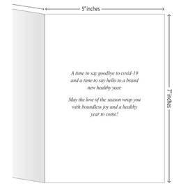 Happy Christmas Cards, New Year Cards - One Jade Lane - Elbow Bump Covid, 5x7, Heavy Stock, Set of 18 Cards & Envelopes, Seasons Greetings Cards.