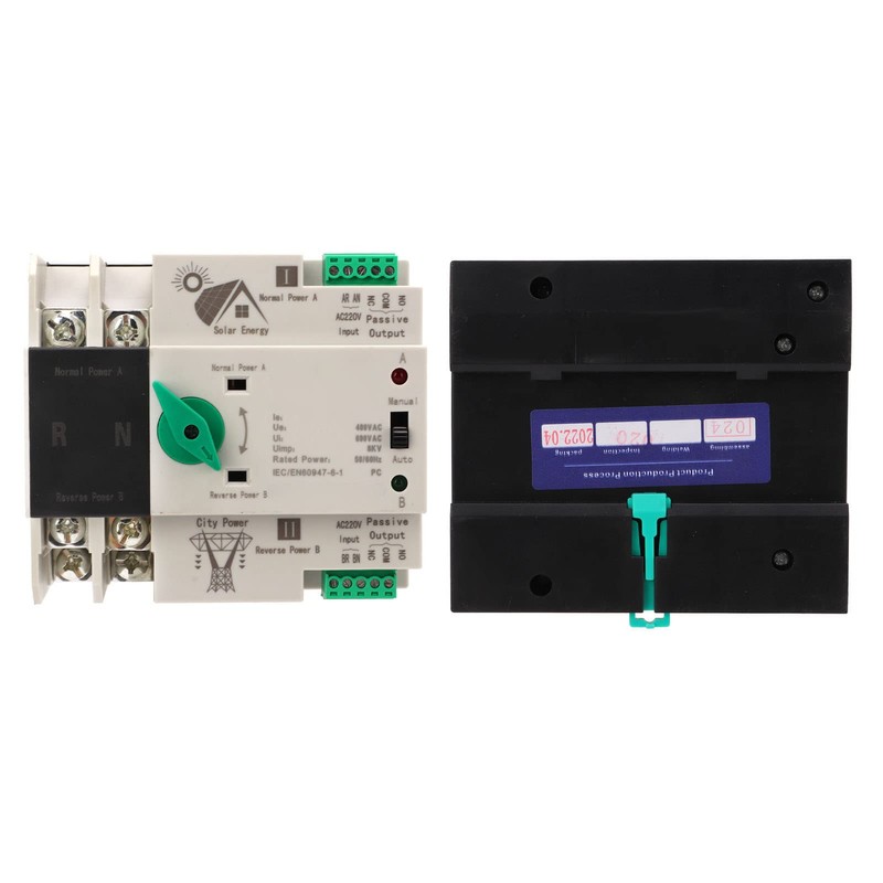 2P AC-220V ATS, Home Dual Power Automatic Converter Switch, Solar