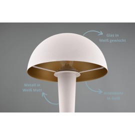 lightling Carina LED Table Lamp Metal Modern Light Indoor IP20 Switch Dimmer Function On/Off Touch Function Diameter 15 cm Height 26 cm 4.9 W Matte White