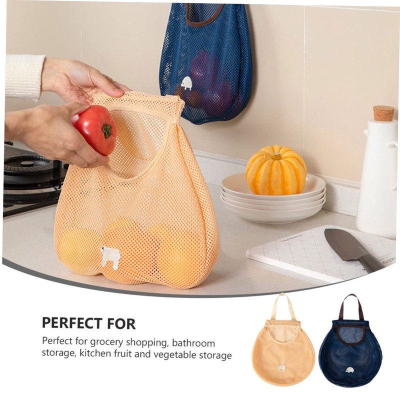 STOBAZA Large Capacity Fruit Vegetable Mesh Bag Snack Organizer for
