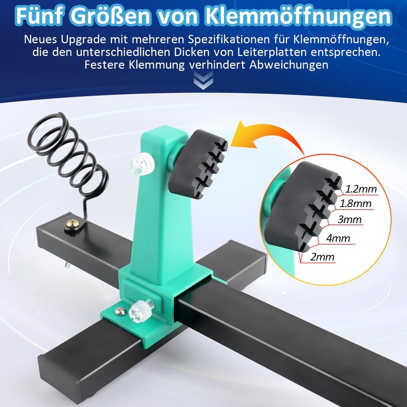 Adjustable PCB Holder for Soldering, Desoldering and Cleaning Printer Boards
