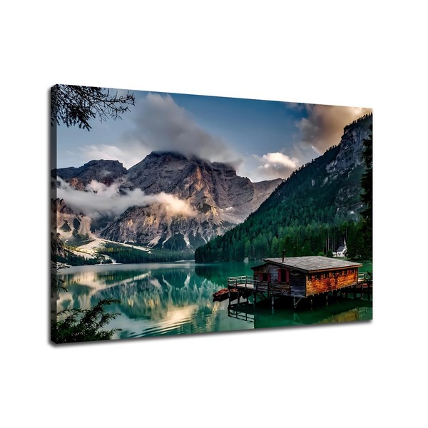 Landscape Painting Canvas Wall Art Lake Natural Scenery Picture Sky
