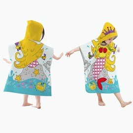 Kids Beach Poncho New Arrival Floral Hooded Towel: Beach Changing Robe & Surfing Jacket Design 6 + Adult 75x110cm 4ea